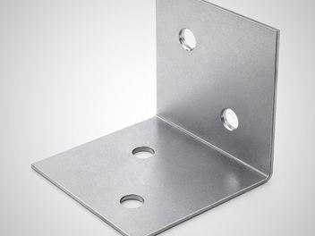 An L-bracket with fixing holes